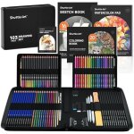 Kit dessin professionnel 103pcs inclus crayon dessin croquis crayon graphite fusain crayon aquarelle ...