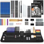 Kit dessin professionnel52pcs kit crayon dessin avec crayon graphitefusaincarnets de croquismateriel ...