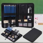 Kit de dessin professionnel - yes - 48pcs - crayons graphite - fusain - pastel