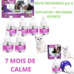 Kit diffuseur + 7 recharges phromone chat ? anti - stress naturel