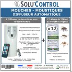 Kit diffuseur automatique avec tlcommande + 12 arosols insecticide au pyrthre vgtal 250 ml - anti ...