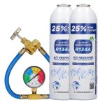 Kit double - alaska refrigerants r�frig�rant de remplacement r134a pour v�hicules + tuyau et manom�tre ...
