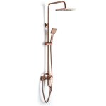 Kit de douche avec pomme de douche carré douchette à main et barre réglable 730 mm - 1200 mm - or rose ... Kit de douche avec pomme de douche carré douchette à main et barre réglable 730 mm - 1200 mm - or rose ...