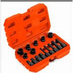 Kit de douilles extraction decrous - vis costway 27pices extracteurs 2adaptateurs&outils dmontage ...