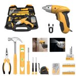 Kit doutils � domicile complet de 112 pi�ces avec perceuse �lectrique et accessoires tout en un kit doutils ...
