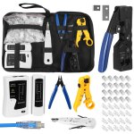 Kit doutils rseau pince  sertir rj45 avec 50 connecteurs rj45 outil de rparation professionnel rj45 ...