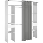 Kit dressing artic ekipa - d�cor m�lamin� blanc - 2 penderies + 2 tiroirs - l176 x p48 x h202 cm - fabriqu� ...