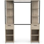 Kit dressing duo - l160 x p50x h200 cm - décor chêne kronberg / noir mat - gary Kit dressing duo - l160 x p50x h200 cm - décor chêne kronberg / noir mat - gary