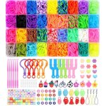 Kit de elastique bracelet loom bands pendentifs clips perles cadeaux creation bijoux + 6 ans