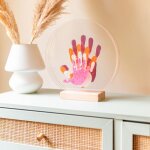 Kit empreinte de mains nacr� famille 4 personnes ? cadeau original pour jeunes parents