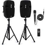 Kit enceintes pyle pphp849kt avec 2 pieds bluetooth 700 watt microphone filaire