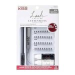 Kit dextension de faux cils 3d kiss collection luxtensions - naturel et pratique - noir