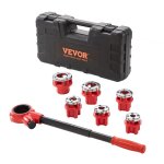 Kit de filetage de tuyau � cliquet - vevor - mallette de rangement pour plomberie tuyaux en aluminium ...