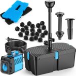 Kit filtration bassin avec pompe immerg�e 60w - filtre et pompe pour fontaine et bassin - performance ...