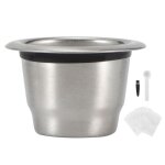 Kit de filtres � capsules de caf� r�utilisables et rechargeables en acier inoxydable 304 avec couvercles ...