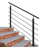 Kit garde - corps 1. 5m alu noir avec 5 traverses et main courante - pose verticale � plat - int�rieur ...