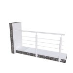 Kit garde - corps 2m avec raccords muraux - alu argent - pose suspendue et lat�rale - pour usage int�rieur ...