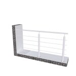 Kit garde - corps 2m avec raccords muraux - alu argent - pose verticale � plat - pour usage int�rieur ...