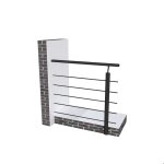 Kit garde - corps 2m avec raccords muraux - alu noir - pose suspendue et lat�rale - pour usage int�rieur ...