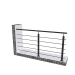 Kit garde - corps 2m avec raccords muraux - alu noir - pose verticale � plat - pour usage int�rieur et ...