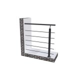 Kit garde - corps 2m avec raccords muraux - alu noir - pose verticale � plat - pour usage int�rieur et ...