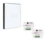 Kit interrupteur sans fil tactile prêt à poser - 1 interrupteur double allumage sans fil silencieux + ... Kit interrupteur sans fil tactile prêt à poser - 1 interrupteur double allumage sans fil silencieux + ...