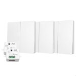 Kit interrupteur va et vient sans fil et sans pile auto aliment� pi�zo�lectrique - 3 boutons double allumage ...