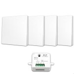 Kit interrupteur va et vient sans fil et sans pile auto aliment� pi�zo�lectrique - 4 bouton �metteurs ...