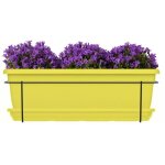 Kit jardini�re avec support en m�tal et plateau - garden id relax - lime 50 cm - recycl� et 100% recyclable ...