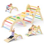 Kit de jeu dint�rieur 7 en 1 avec arc rampe et triangle descalade pour aire de jeux int�rieure pour b�b� ...