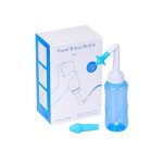 Kit lavage nez 300ml bouteille sans bpa bleu adulte / enfant sel nasal inclus hygine sinus