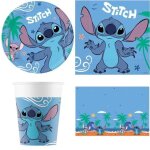 Kit / lot disney stitch decoration de table pour les fetes d anniversaire ? serviettes + assiettes + ...