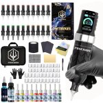 Kit de machine  tatouer rotative sans fil avec 20 aiguillescartouches dencre et 1 batteries rechargeablespour ...