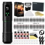 Kit de machine � tatouer sans fil maquillage permanent kit de stylo de tatouage kit complet de tatouage ...