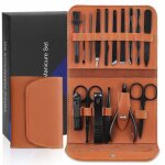 Kit de manucure pour hommes coupe - ongles kit de voyage manucure de luxe kit de manucure 16 en 1 et ...