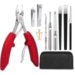 Kit manucure professionnel - febest - 10 pi�ces - outils pour coupe et polissage - acier au carbone - ...