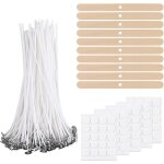 Kit de m�ches pour bougies contient 100m�ches de 20 cm100 pastilles adh�siveset 10 supportsid�al pour ...