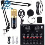 Kit microphone condensateur v8 avec carte son live bm - 800 bras de suspension rglable