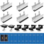 Kit de montage pour panneaux solaires rails r�glables 30 - 35 mm supports pv pour 2 panneaux avec �crous ...