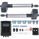 Kit de motorisation pour portails battants 80w max 600 kg pour deux portes de 300kg et 25m avec 2 tlcommande ...