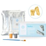 Kit de moulage main & pied de bb empreinte 3d avec peintures or & argent(0 - 3 ans) - facile  utiliser ...