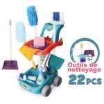 Kit de nettoyage pour enfants - 22 accessoires - chariot de m�nage enfant jouet - cadeau �ducatif pour ...