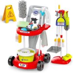 Kit de nettoyage pour enfants chariot pour enfants avec serpilli�re aspirateur plumeau brosses chiffons ...