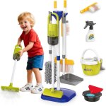 Kit de nettoyage pour enfants jouets aspirateur pour enfants avec balai vadrouille plumeau pel jouet ...