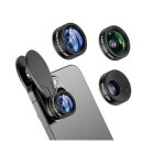 Kit dobjectifs 3 en 1 - cosulan - compatible iphone / samsung - grand angle 062x - macro 25x - fisheye ...