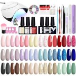 Kit ongle gel u v complet 24 couleurs kit vernis semi permanent avec lampe u v ongles gel outils nail ...