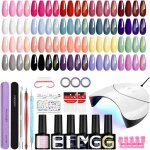 Kit ongle gel uv complet 20 couleurs orange bleu kit semi permanent complet base et top coat vernis semi ...