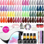 Kit ongle gel uv complet avec lampe uv / led 36w - 24pcs 72 effets kit vernis semi permanent avec top ...