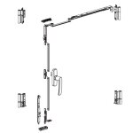 Kit oscillo - battant galicube 2 v fapim � cr�mone gea - compas moyen 562 � 1200 mm - noir ral9005 - ...