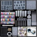 Kit doutils de moule 277pices moules de moulage de rsine pour lartisanat bijoux poxy en silicone bricolage ...